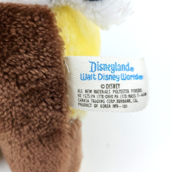 Disneyland Walt Disney World Chip Plush Stuffed Chipmunk Yellow Brown 8 in - Picture 8 of 8